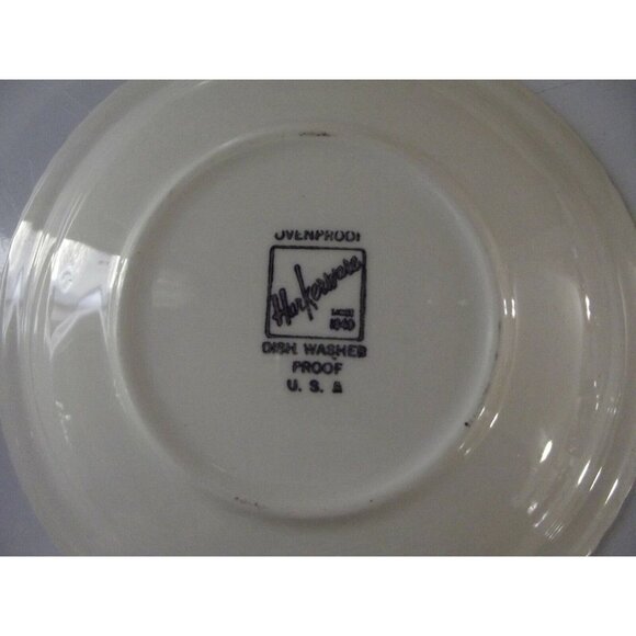 Harkerware Saucers Lot of 6 Vintage Pottery Chesterson Blue White 6-1/4" - Picture 6 of 8